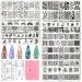 Budoci Nail Stamping Set 15 er nail Stamping Plate Kit Nail Stamping Stencil Plates + Stamps + Suchaber + Stamp bags for nail stamp French nail atr manicure 15 st nail stamp plates set