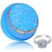 Bath Bomb with Size 8 Ring Inside Blue Geode Extra Large 10 oz. Made in USA Size 8 Blue