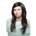 WIG ME UP - SA022-2H30 Ladies wig black long straight with side parting and reddish brown highlights