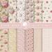 Whaline 12 Designs Spring Pattern Paper 24 Sheet Rose Floral Scrapbook Paper Pink Double-Sided Collection Decorative Craft Paper Folded Flat for Card Making Scrapbook Photo Album Decor  30 x 30cm