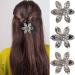 Exquisite Crystal Rhinestone Hair Claw Clips - Set of 6 | Non-Slip Flower Barrettes for Women and Girls | Vintage Hair Accessories - 3 Colors - Buy Online on SooperMarket.com
