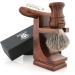 Haryali London Men's Wooden Shaving Set - Straight Razor Black Badger Hair & Stand | Best International Shipping - Buy Online on SooperMarket.com