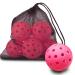 Vvinca Pickleballs 6 Pack Pickleball-Balls Meet USAPA Requirement 40 Holes Outdoor-Pickleballs Double Tone Luminous Green Blue Pink Tangerine Yellow Outdoor Bubblegum Pink 6 Pack