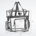 Clear Stadium Approved Tote Bag with Mesh Pockets, Zippered Top, and Shoulder Straps - Ideal for Work, School, Games, and Concerts - Clear/Grey Trim - Buy Online on SooperMarket.com