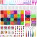 MUDO NEST 20000+ Loom Bands Kit | DIY Rubber Bands Kit with 38 Colors, 500 Clips, 40 Charms | Loom Bracelet Making for Kids - Buy Online on SooperMarket.com
