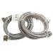 HQRP Premium Stainless Steel Washing Machine Hoses 4-FT Burst Proof Red and Blue Striped 4-Foot (2-pack) Straight
