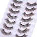 ALPHONSE Brown Strip Dark Brown False Lashes 7 Pack - Short Wispy Natural Look D Curl Extensions - Buy Online on SooperMarket.com