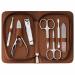 Chali Nail Set 7-piece with case stainless steel manicure/pedicure set - nail scissors nail clippers tweezers glass nail file and much more brown