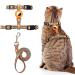 Cat Harness and Leash Escape Proof for Walking Travel Outdoor - Soft Nylon Adjustable Cute Cat Harness Leash Set with Airtag Holder for Small Large Cats Neck:7.6"-12" chest:10.6"-18" Orange