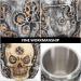 Osaladi Stainless Steel Shaving Bowl - Premium Razor Soap Foam Cup for Men | Skull Design Wet Shaving Accessories - Buy Online on SooperMarket.com