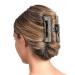 France Luxe Large Cutout Rectangle Jaw - Opera Silver | Stylish Hair Accessory - Buy Online on SooperMarket.com