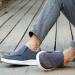 OrthoComfoot Men's Slip On Loafers with Arch Support - Canvas Boat Shoes for Extra Cushioning and Pain Relief - Vintage Flat Walking Shoes 11 W - Denim - Buy Online on SooperMarket.com