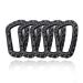 Holesto carabiner plastic - carabiner hook plastic - carabiner tactical black - plastic carabiner set - Karabinhaken large - molle D -shape - outdoor ABS carabiner - 5 pieces