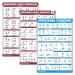 Palace Learning 3-pack: Resistance tapes workouts volume 1 & 2 + stretching exercises Poster Set-Set with 3 training tables laminated 18 "X 24"