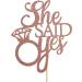 Unimall Rose Gold 'She Said Yes' Cake Topper - Perfect for Engagement Bridal Shower & Bachelorette Party Decorations | Multi-Color Delivery Available - Buy Online on SooperMarket.com