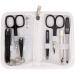 3 Swords Germany - brand quality 8 piece manicure pedicure grooming kit with glass nail file (506) WHITE - TOOLS BLACK LAQUERED