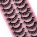 Clear band eyelash russian volume fluffy strip lashes 10 pair of naturally wispy d curly false eyelashes look like extensions ... (HT77-6)
