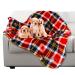 Waterproof Pet Blanket - 50x60 Reversible Plaid Throw Protects Couch, Car, Bed from Spills, Stains, or Fur - Dog and Cat Blankets by Petmaker (Red) Large Red Plaid