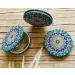 Totally Turkish Metal Compact Mirror Small Folding Round Mirror With Magnetic Close 1x & 2x Magnification For Handbags Make-Up Travel & Commutes Bright & Funky Geometric Pattern (Dantela) - Buy Online on SooperMarket.com
