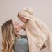Mabyen Baby Hooded Bathrobe | 100% Organic Cotton Beige Baby Poncho with Hood - One Size - Ideal for Baby Bath Time - Buy Online on SooperMarket.com