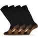 sainberth 4 Pairs Copper Compression Socks Men Women Circulation 15-20mmHg Compression Stocking Athletic Support Socks 8-14 Black