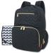 Fisher Price Diaper Bag Backpack - Signature Collection, with Cell Phone and Tablet Pockets and Stroller Clips (Black)