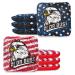 Play Platoon Tournament Series Cornhole Bags - Set of 8 - Pro Style Dual Sided Slick and Sticky Side Bags - Designed in USA Red/Blue Eagle