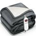 Sinnlein heating ceiling with automatic switch -off 180x130cm T V S d GS checked |Electric thermal blanket with 9 temperature levels |Cuddly blanket bed sofa |Ceiling electrically with timer digital display 180x130cm dark gray