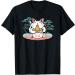 Kawaii Cat Neko Eating Ramen Noodle Soup Japanese Aesthetic T-Shirt