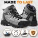 Foxelli Men's Waterproof Suede Hiking Boots - Breathable, Comfortable & Lightweight - Size 9.5 Grey - Buy Online on SooperMarket.com