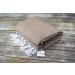 Handmade Solid Color Yoga Blanket - Thick Mexican Throw - Tan - Perfect for Yoga - Buy Online on SooperMarket.com