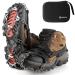 MIRACOL Ice Cleats Spikes Crampons: 23 / 24 Spikes Traction Grips Anti-Slip for Men Women - Stainless Steel Safety for Snow Shoe Boot Ski Fishing Climbing Winter Walking Hiking Mountaineering Black X-Large