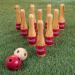 Hey!Play! Coca-Cola Lawn Bowling Game/Skittle Ball Set - Indoor and Outdoor Fun for All Ages - 10 Wooden Pins, 2 Balls, and Mesh Bag - 8-Inch - Buy Online on SooperMarket.com