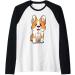 Boba Milk Tea Corgi Dog Puppy Lover Kawaii Japanese Anime Raglan Baseball Tee