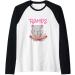 Kawaii Kitty Cat Eating Ramen Noodles Raglan Baseball Tee