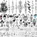 JOEHAPY 33 Sheets Black Outer Space Temporary Tattoos For Kids Boys Girls, Geometric Planets Fake Tattoo Sleeve For Women Men Adults Children, 3D Star Moon Sun Solar Syetem Tattoo Stickers Universe Astronaut Galaxy