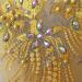 Mirror Pair Beaded Floral Lace Applique with Colorful Rhinestones, Jewelry Motif Embroidery Shoulder Patch for Party Costumes and Dance Dress in Gold - Buy Online on SooperMarket.com