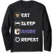 Ramen Noodles Japanese Ramen Eat Sleep Anime Repeat Anime Long Sleeve T-Shirt