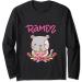 Kawaii Kitty Cat Eating Ramen Noodles Long Sleeve T-Shirt
