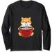 fox ramen kawaii foxes Japanese noodles Long Sleeve T-Shirt