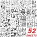 52 Tiny Small Temporary Tattoos for Kids & Adults - Tribal Animals, Butterflies, Anchors, Compass, Flowers - 3D Fake Tattoo Stickers for Neck, Arm, Hands - Cute Face Tattoo Kits - Buy Online on SooperMarket.com