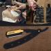 Lisaaz Straight Razor - 5 Blades Black Classic Shaving Razors for Men - Professional Finish Stainless Steel Razor Blades - Quality Navajas para Barbero - 4.8 Inch Gold Clip - Buy Online on SooperMarket.com