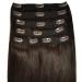 Super Thick Deluxe Full Head Real Clip -in Hair Extensions - 100% Remy Quadruple Weft Human Hair (18 Inch 210g 2 - Intense Dark Brown Brunette) #2 - Intense Dark Brunette.