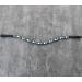Gl cksHucke Turquoise Petrol White Browband for Horses - Hand-Sewn in Germany | Large Glitter Chatons & Silver Edging | Dark Brown Leather - Buy Online on SooperMarket.com