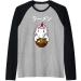 Japanese Kawaii Anime Baby Unicorn Eating Ramen Noodle Bowl Raglan Baseball Tee