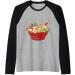 Anime Japanese Corgi Ramen Kawaii Ramen Noodle Life Raglan Baseball Tee