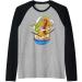 Japanese Kawaii Dragon Ramen Noodle Chillin Bowl Raglan Baseball Tee