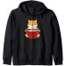 fox ramen kawaii foxes Japanese noodles Zip Hoodie
