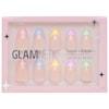 Confetti - short, almond press-on nails with french tips in various pastel hues