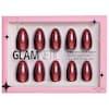 Ruby Slipper - short, almond press-on nails in a ruby red base with a multidimensional velvet finish